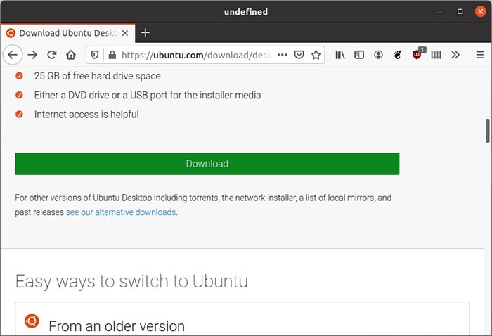 Альтернативные загрузки Ubuntu