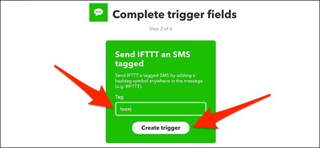 IFTTT — Установка хештега триггера