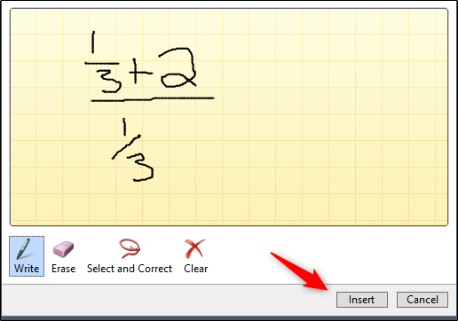 вставить распознанную формулу