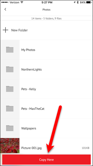 Нажмите «Копировать сюда» для начала копирования