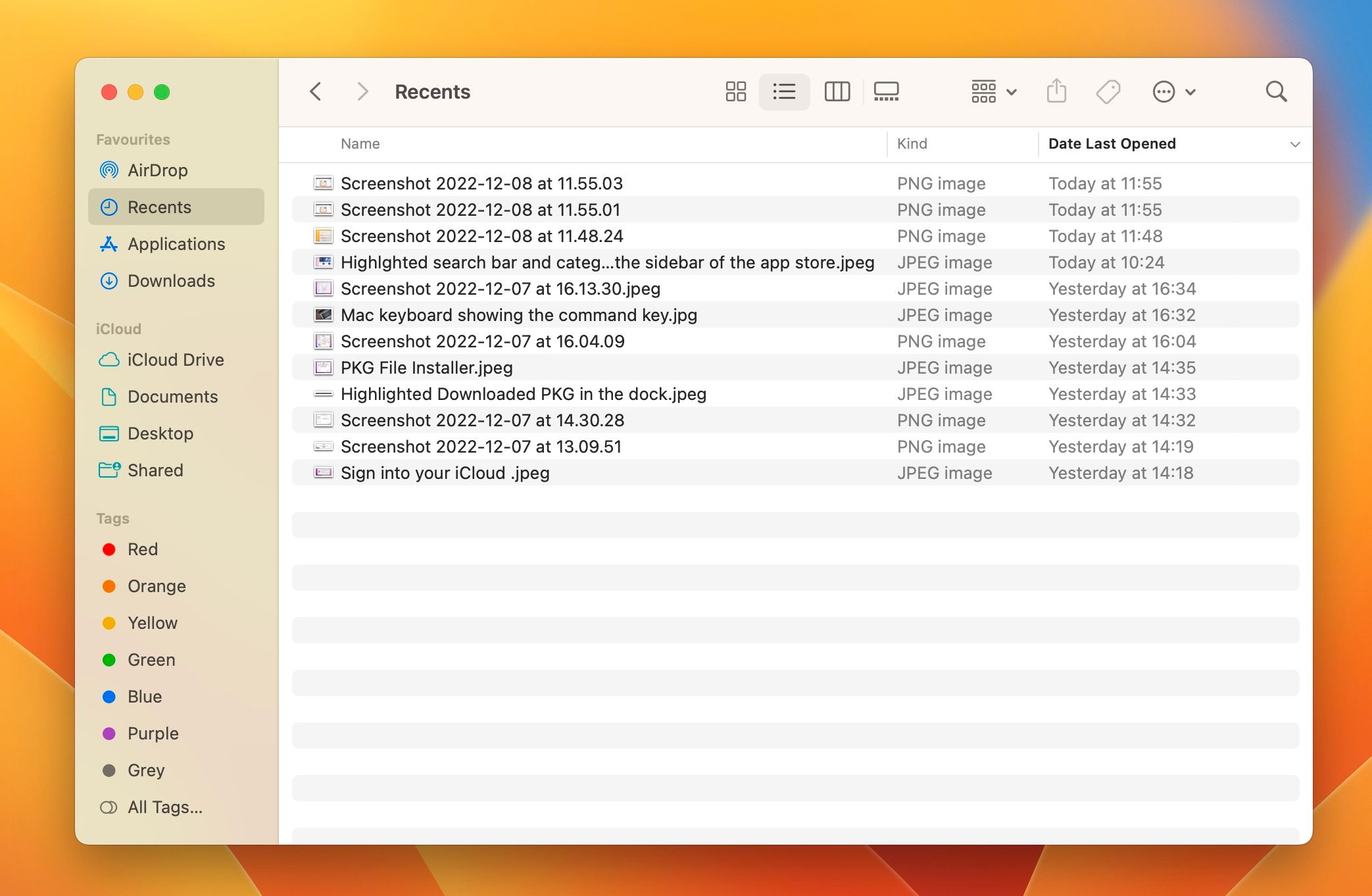 Интерфейс Finder на Mac