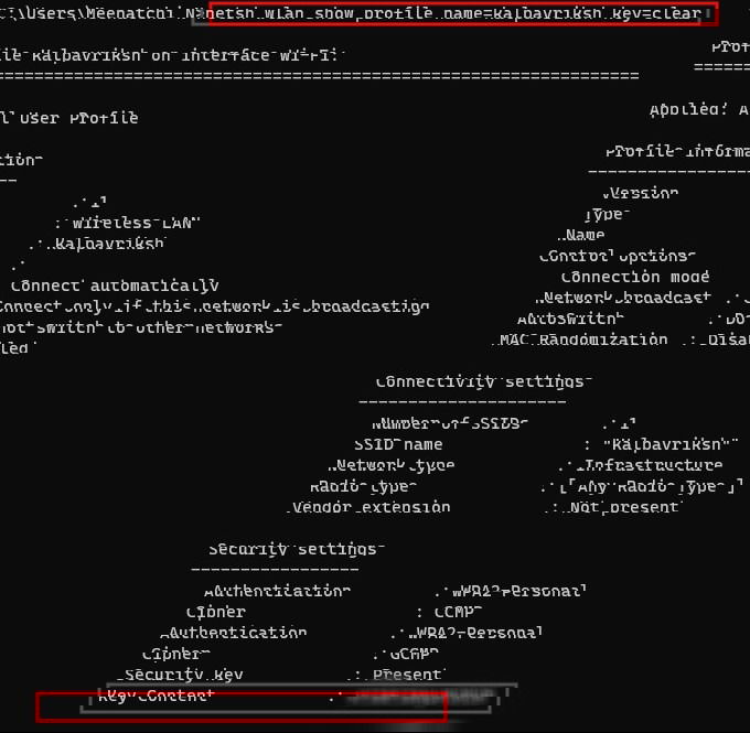 Просмотр пароля Wi‑Fi в командной строке