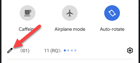 Значок карандаша для редактирования плиток Быстрых настроек