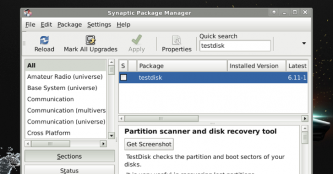 Установка дополнительных инструментов через Synaptic