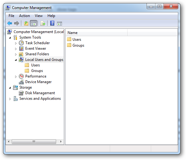 Локальные пользователи и группы в оснастке Управление компьютером