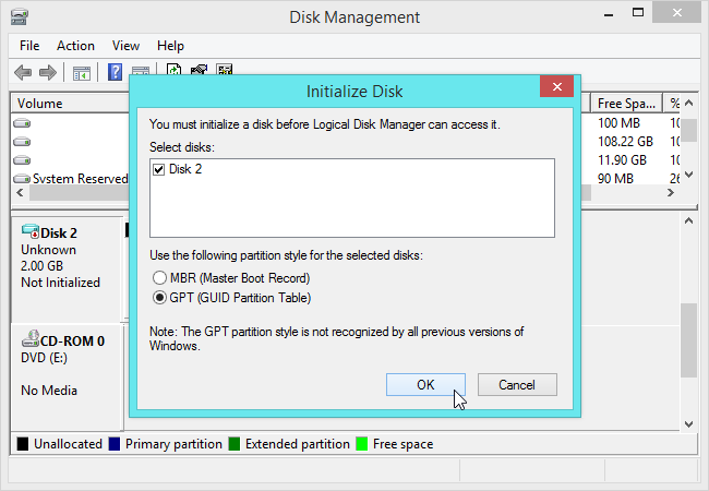 Выбор GPT или MBR для VHD