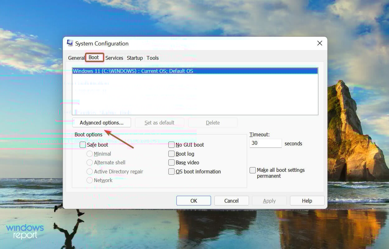Вкладка Загрузка в Конфигурации системы