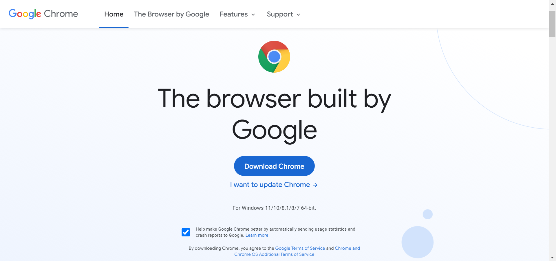 Chrome ダウンロード画面のスクリーンショット