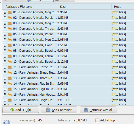 Список ссылок в Linkgrabber — проверка и подсчёт размера