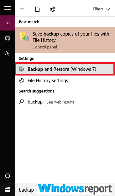Окно «Резервное копирование и восстановление (Windows 7)»