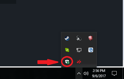 Окно защиты брандмауэра и сети Windows 10
