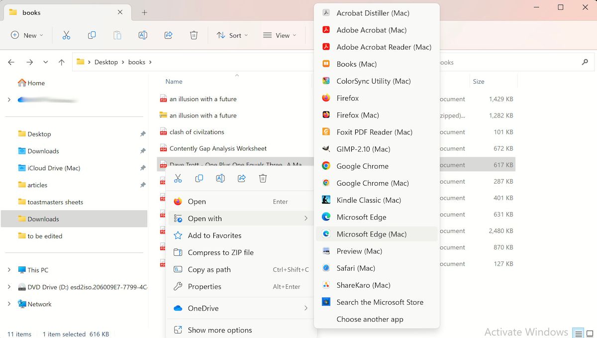 Контекстное меню Windows с опцией «Открыть с помощью»