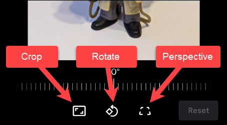 Инструменты редактирования в Google Photos: обрезка и поворот, без отзеркаливания