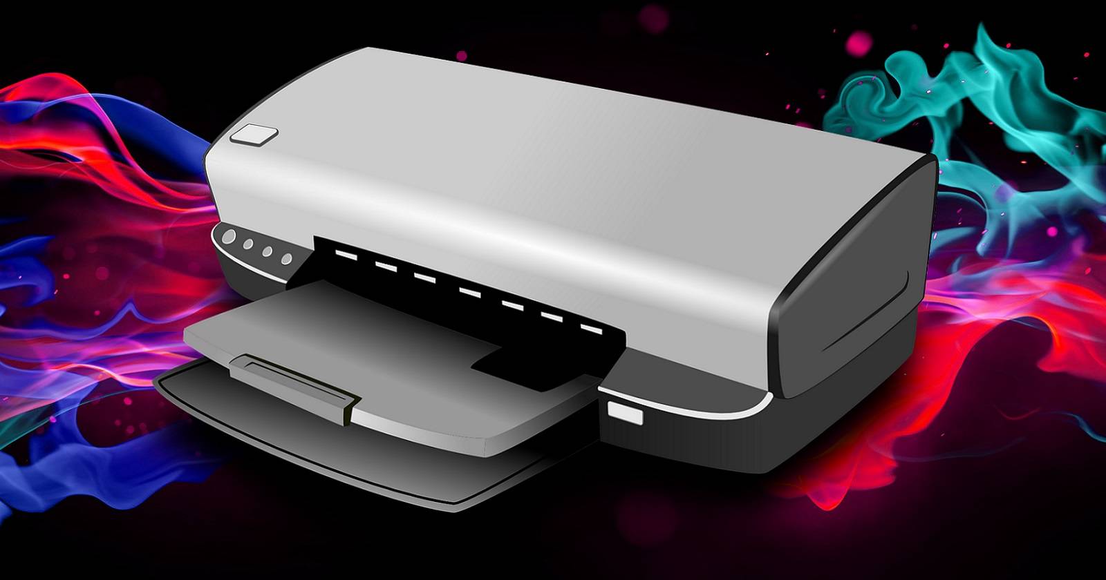 Принтер на рабочем столе: вид устройства и кабелей