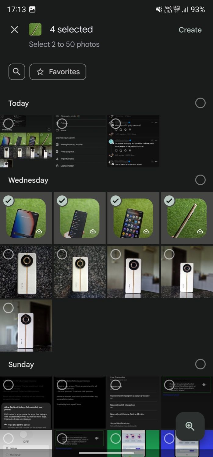 Выбор фото для создания анимации