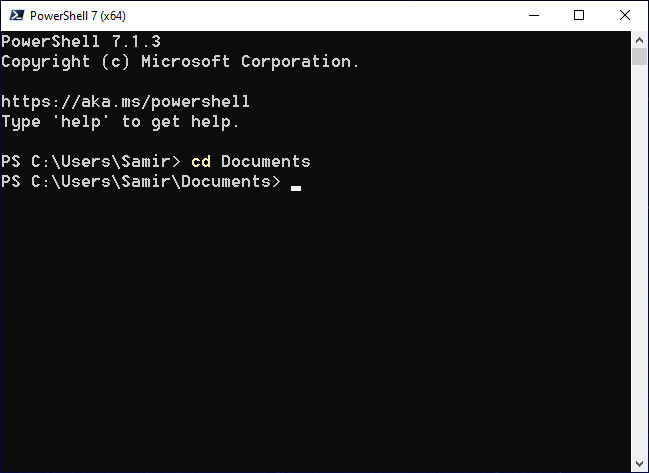 Изменение директории в PowerShell