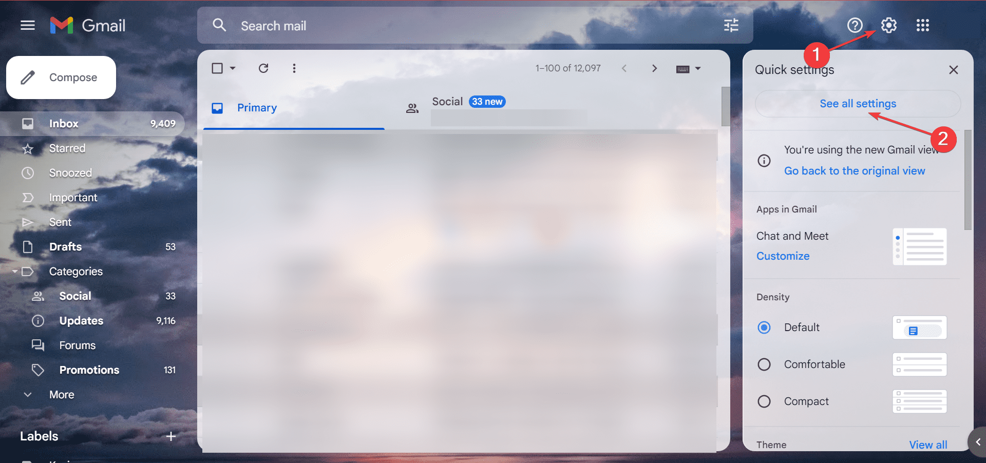Просмотреть все настройки Gmail