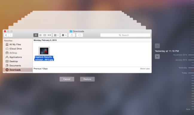 Просмотр версий файла в приложении macOS