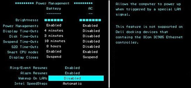 Настройки BIOS/UEFI для Wake-on-LAN