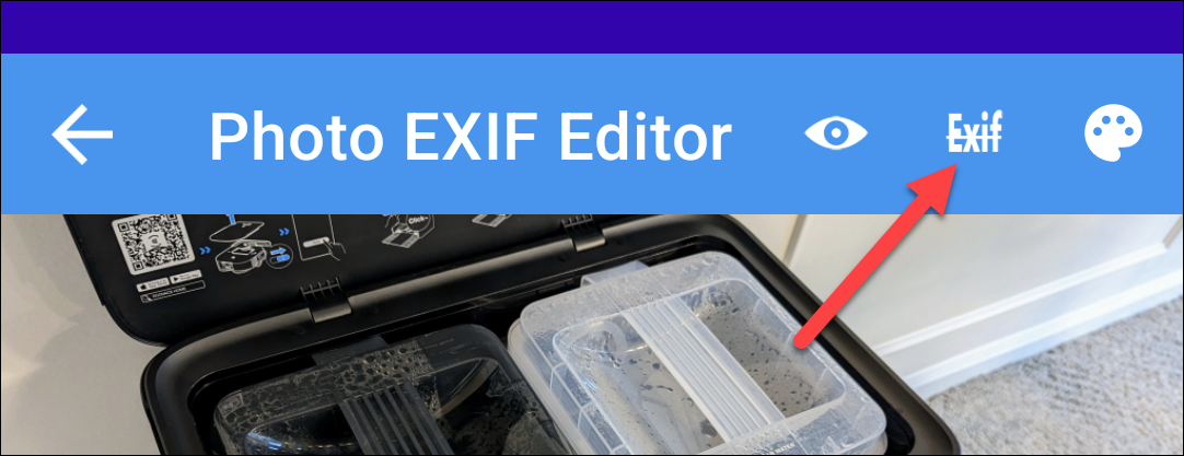 Кнопка «Exif» для перехода к удалению метаданных.