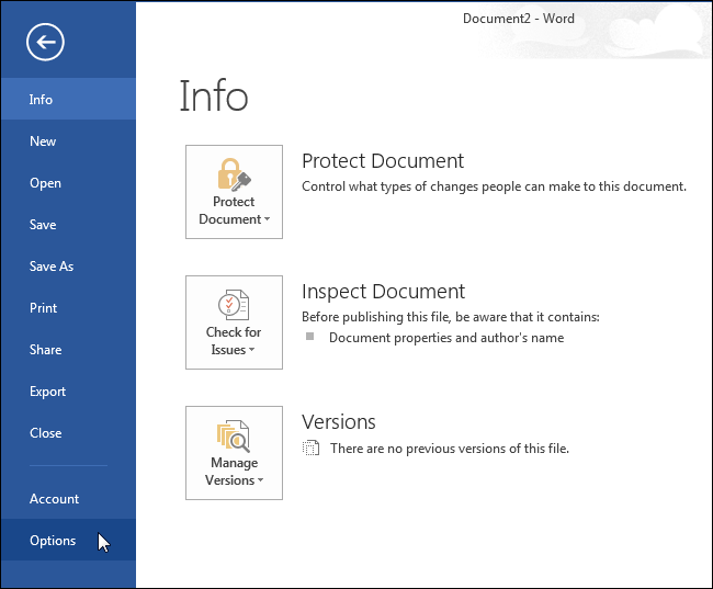 Параметры Word