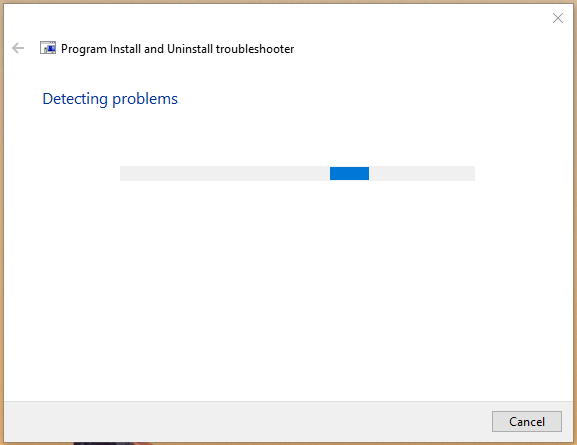 Pantalla de inicio del solucionador con botón Siguiente
