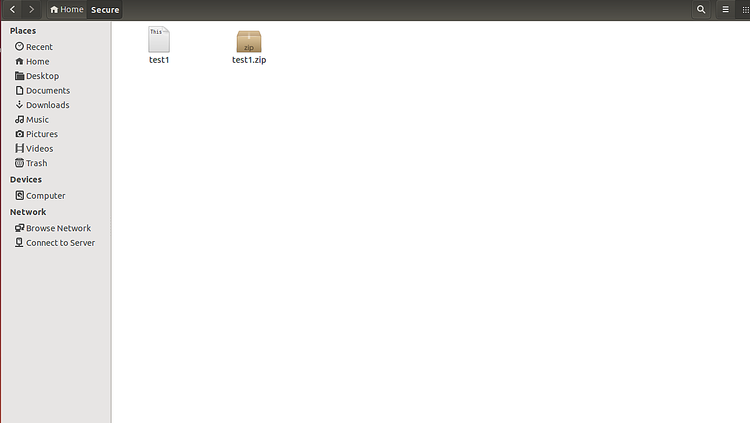 Zip файл в файловом менеджере Ubuntu