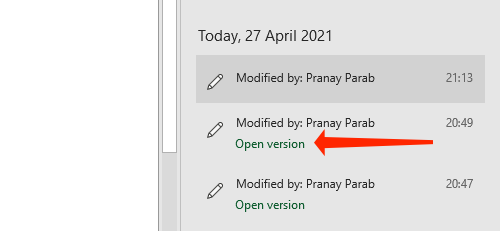 Открыть выбранную версию книги в режиме только для чтения