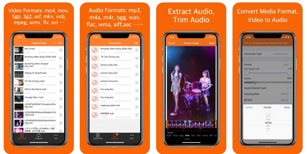 Смартфон с приложением для извлечения аудио