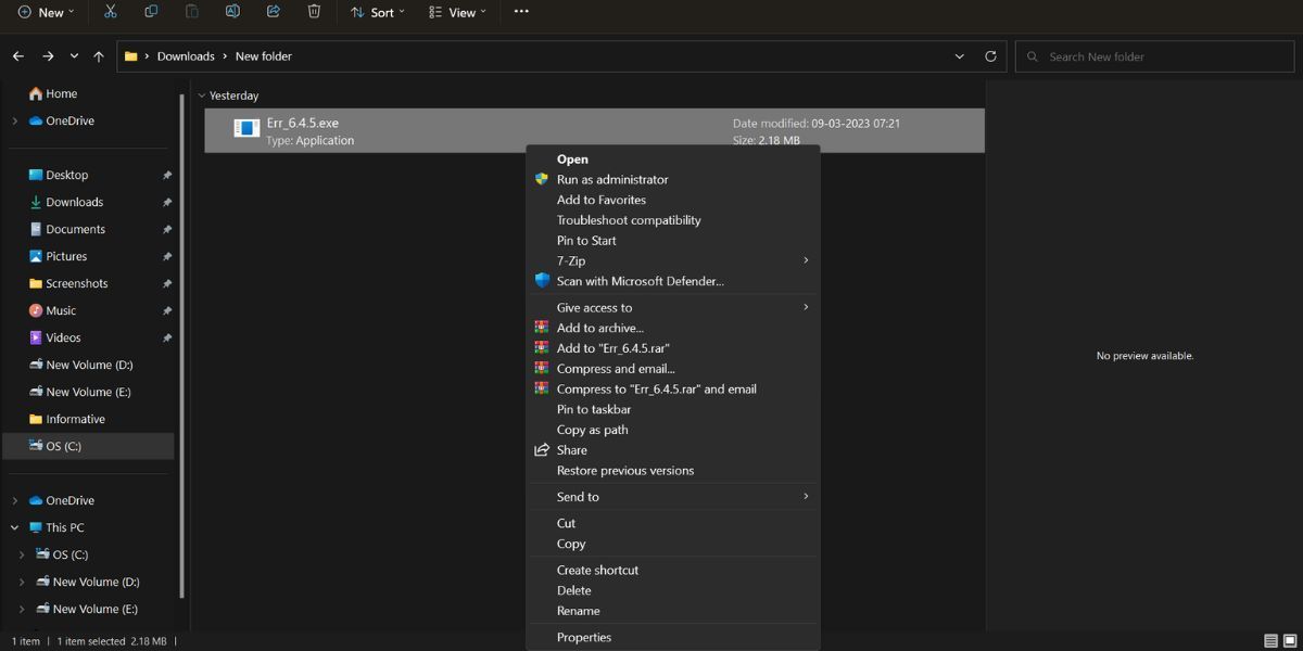 Переименование исполняемого файла Microsoft Error Lookup Tool в Проводнике