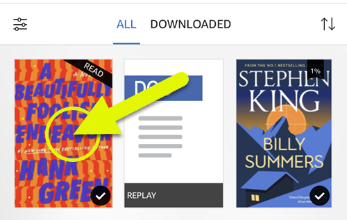 Press and hold the book.