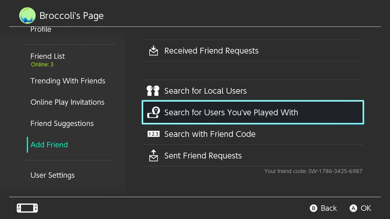 Поиск игроков, с которыми вы играли, в настройках профиля