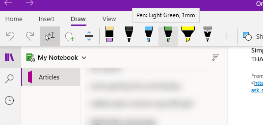 Рисунок и рукопись в заметке OneNote