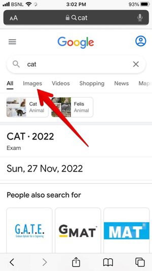 Поиск изображений в мобильном Google