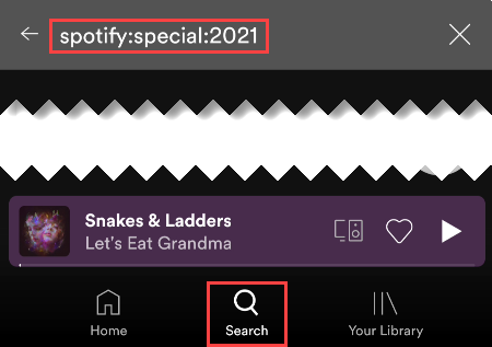 Поиск страницы Wrapped в Spotify