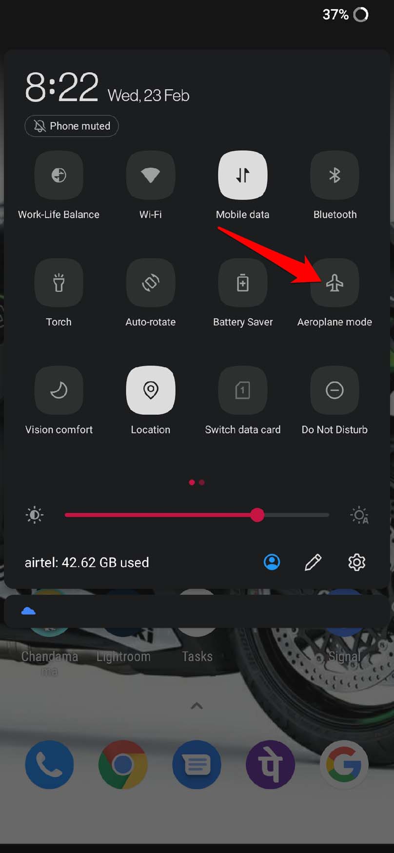 Включить авиарежим на Android