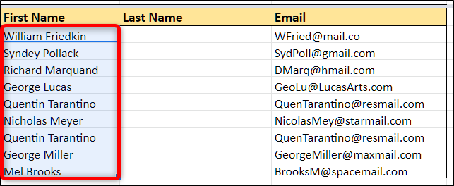 Выделите ячейки, которые хотите разделить