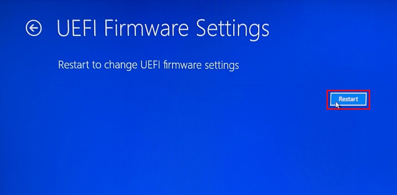 UEFI перезагрузка