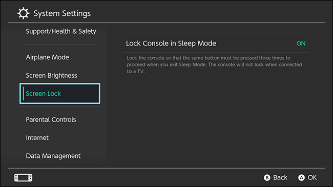 Настройка Screen Lock с переключателем 'Lock Screen in Sleep Mode'