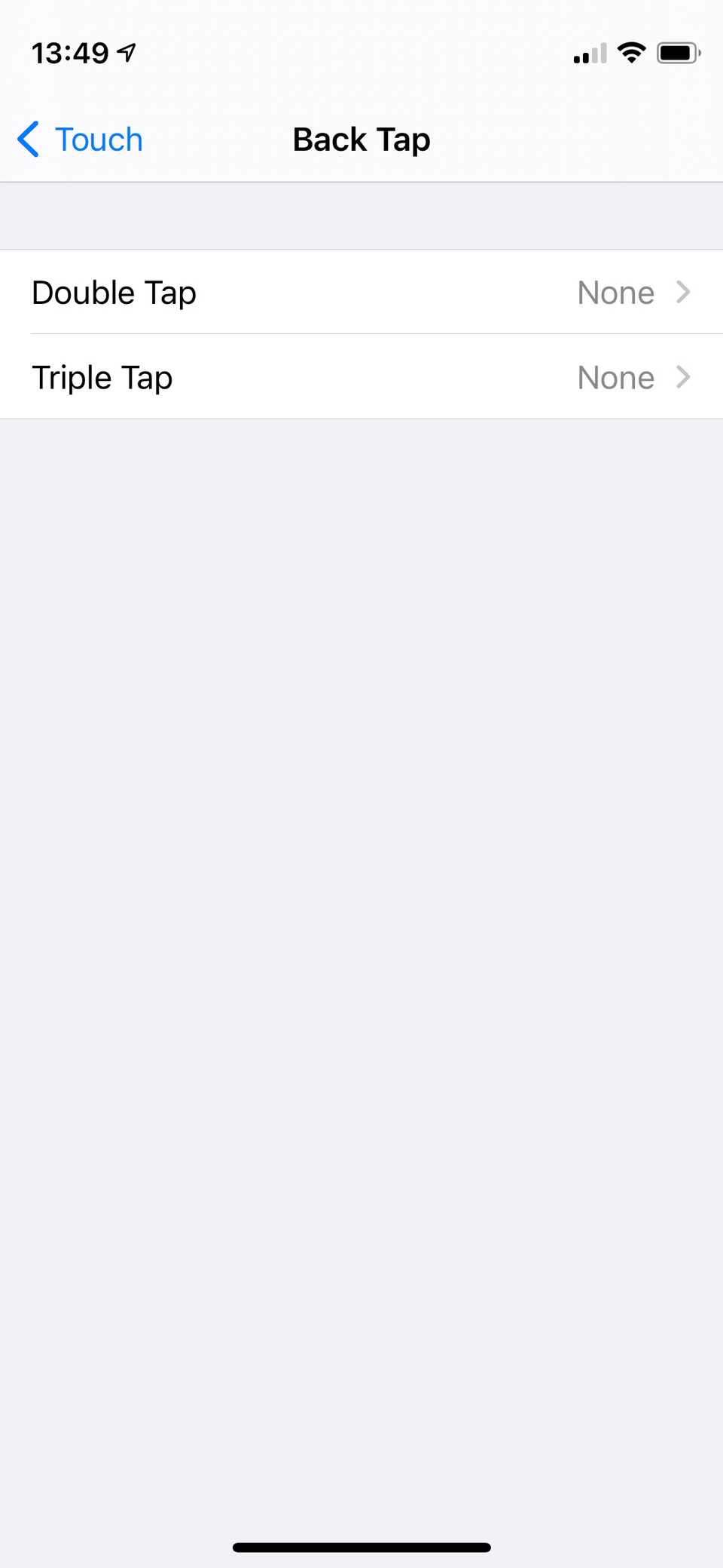 Варианты двойного и тройного нажатия на заднюю панель iPhone