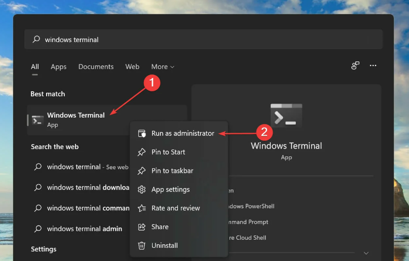 Windows Terminal для приостановки BitLocker