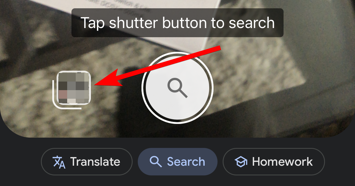 Открытие галереи в приложении Google при поиске через Google Lens на iPhone