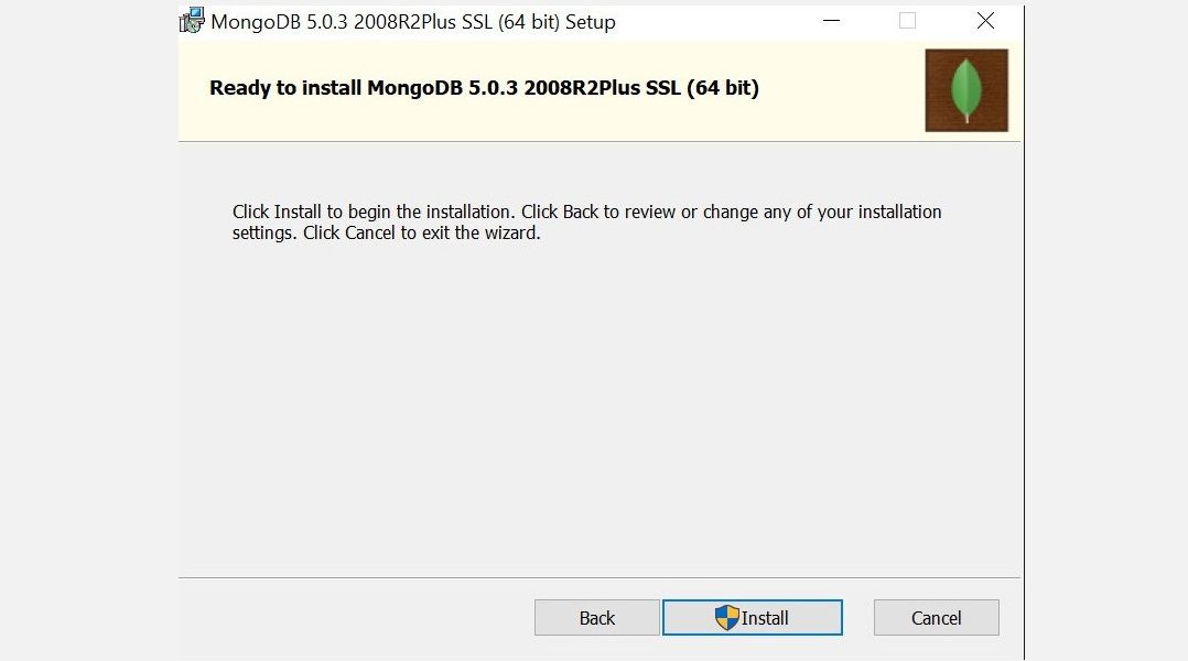 Процесс установки MongoDB на Windows