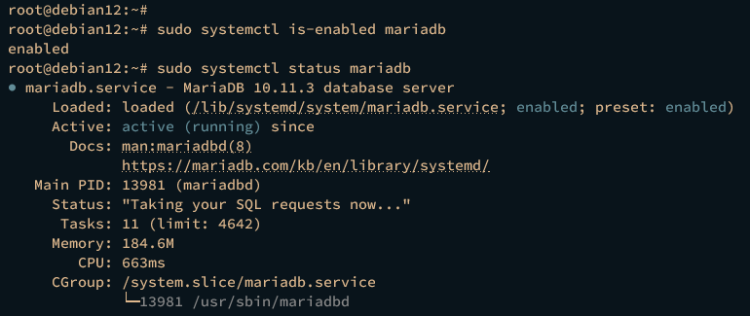Проверка MariaDB