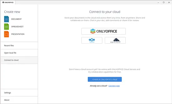 Выбор подключения к облаку