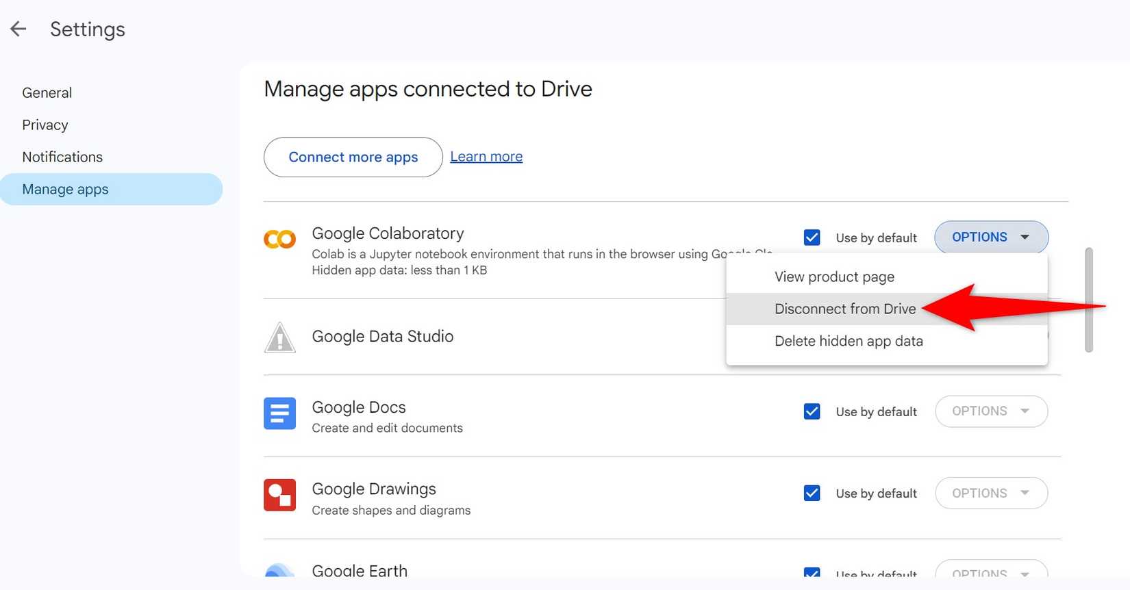 Выделена опция