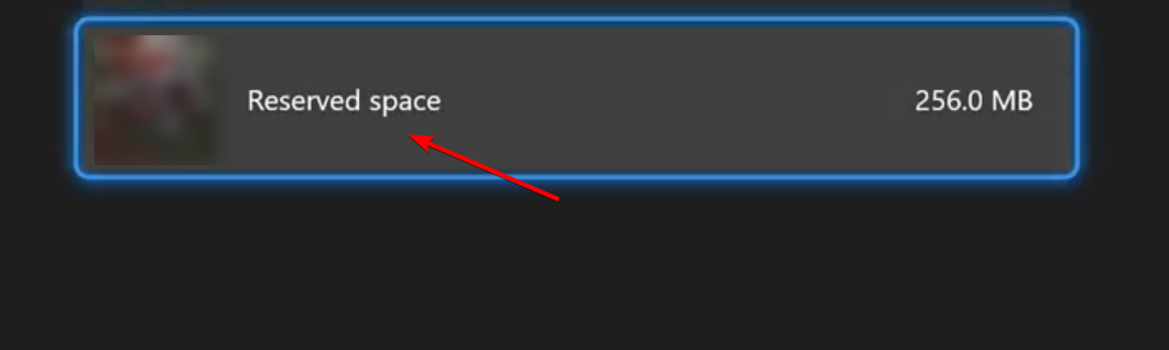Опция Reserved Space
