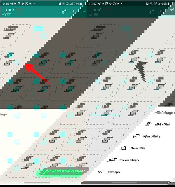 Добавление изображения в слот набора стикеров