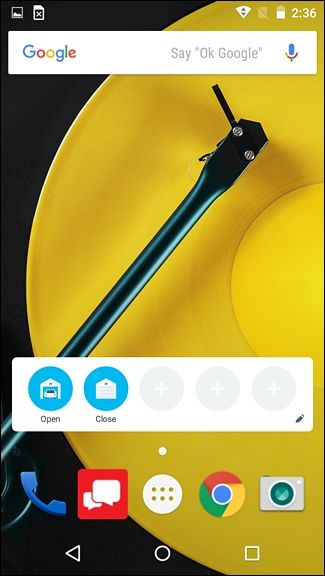 Ярлыки MyQ на рабочем столе Android