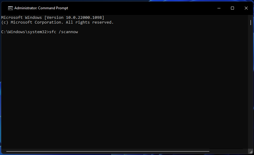 Команда sfc /scannow